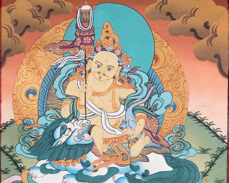 Namtose Thangka Painting With Brocade | Tibetan Buddhism Art