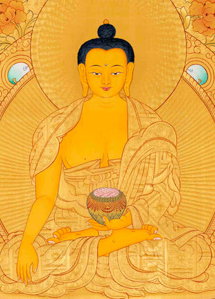 Full Gold Style Shakyamuni Buddha Thangka | Tibetan Buddhist Art