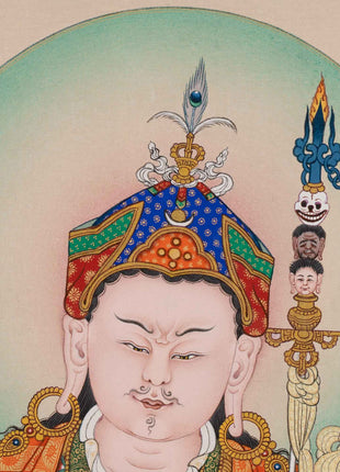 High-Quality Thangka Print To Practice Mantra Of Guru Rinpoche | Padmasambhava Tibetan Poster For Meditation