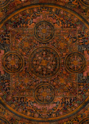Pancha Buddha Mandala Thangka | Religious Buddhist Art | Wall Decors