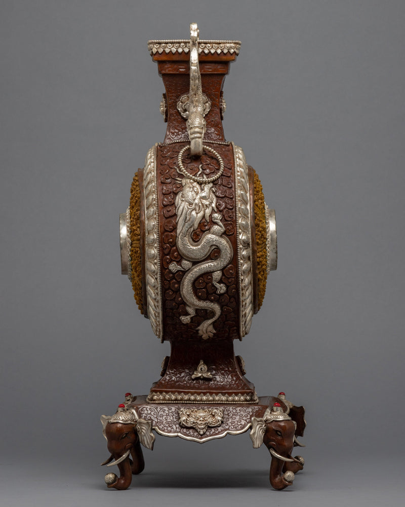 Tibetan Flower Vase | Silver Plated Vase
