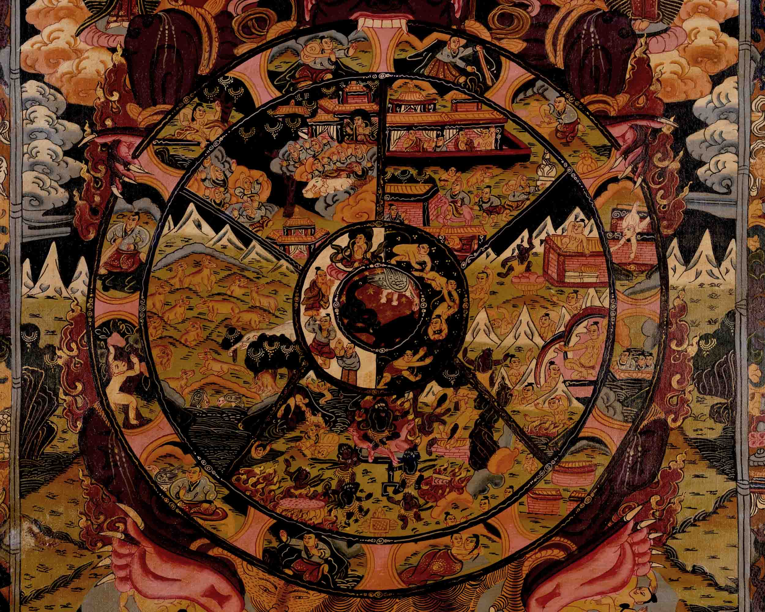Wheel Of Life Thangka | Traditional Tibetan Art | Wall Decors
