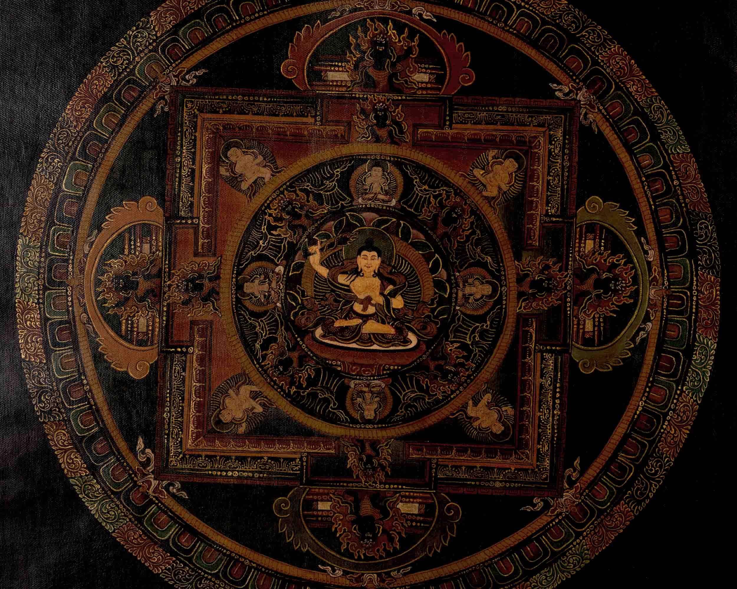 Manjushree Mandala Thangka | Traditional Tibetan Art | Wall Decors