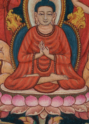 Sri Siddhartha Gautama Buddha Thangka Print | Historical Buddha Life Event On Cavnas