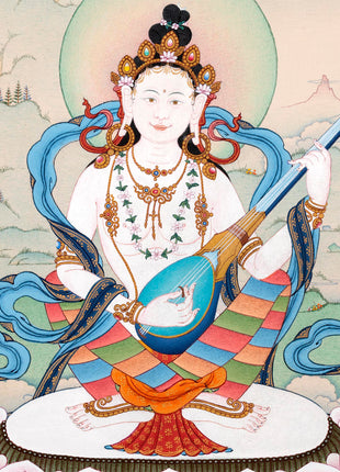 Saraswati Thangka | The Deity of Wisdom | Yangchenma Thanka
