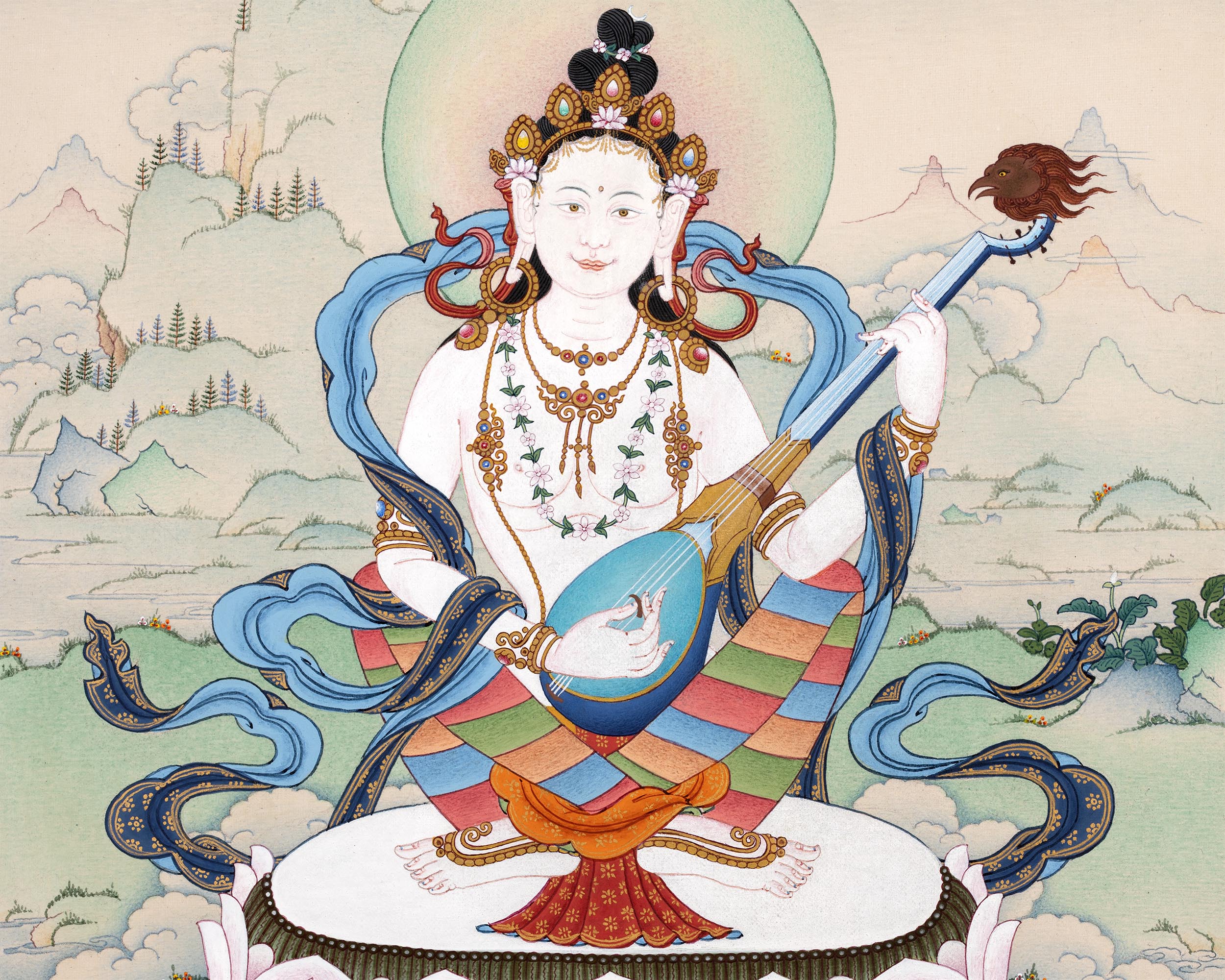 Saraswati Thangka | The Deity of Wisdom | Yangchenma Thanka