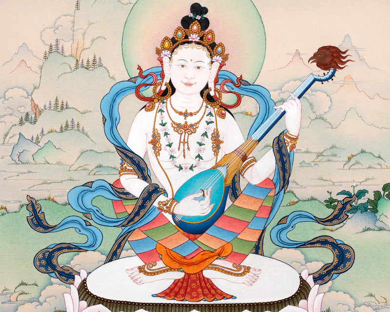 Saraswati Thangka | The Deity of Wisdom | Yangchenma Thanka