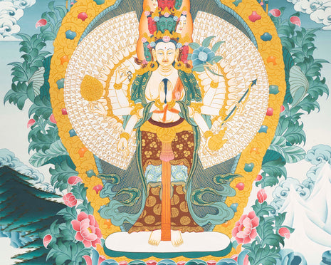1000 Armed Avalokitsevara | Religious Buddhist Thangka | Wall Decors