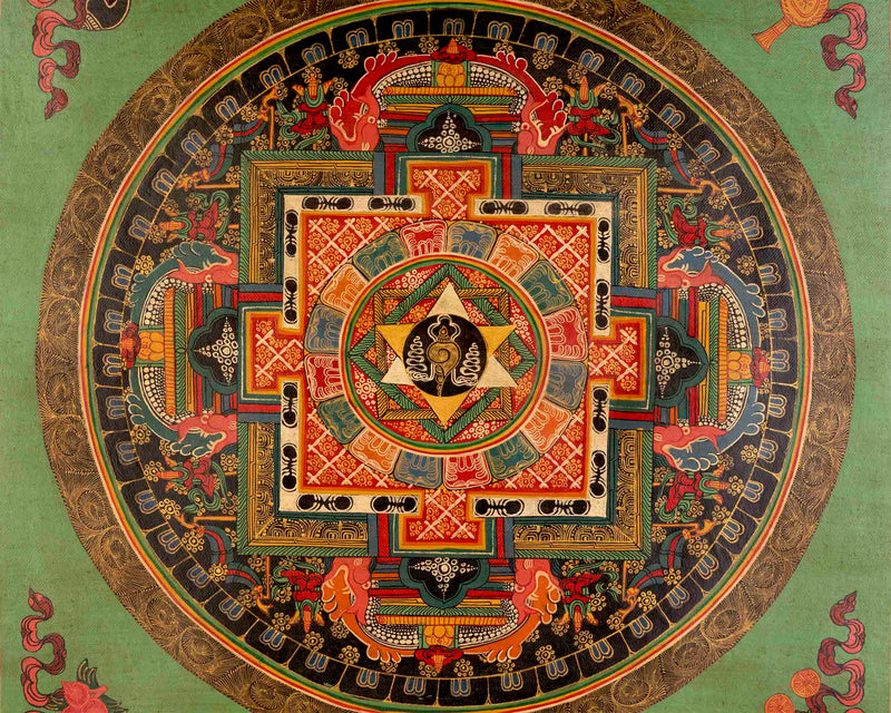 Oil Varnished Sankha Mandala Thangka | Zen Buddhism