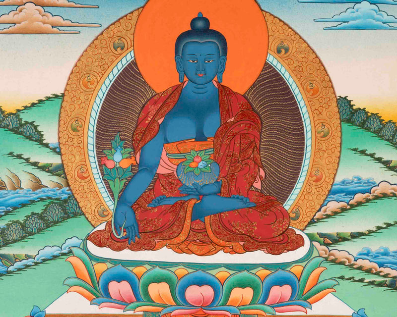 Healing Buddha Thangka | Medicine Buddha | Religious Painting