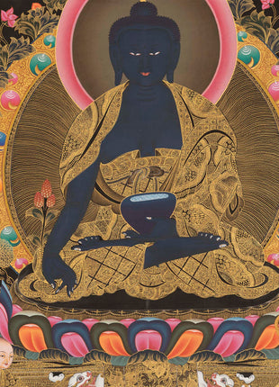 Medicine Buddha Thangka | Hand-Painted Tibetan Thangka