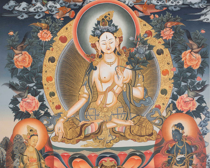 White Tara Thanka | Female Bodhisattva Thangka
