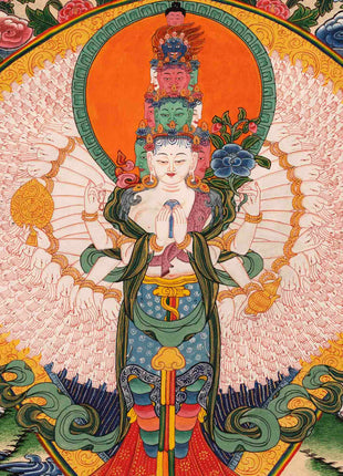 1000 Armed Avalokiteshvara Thangka | Traditional Tibetan Painting