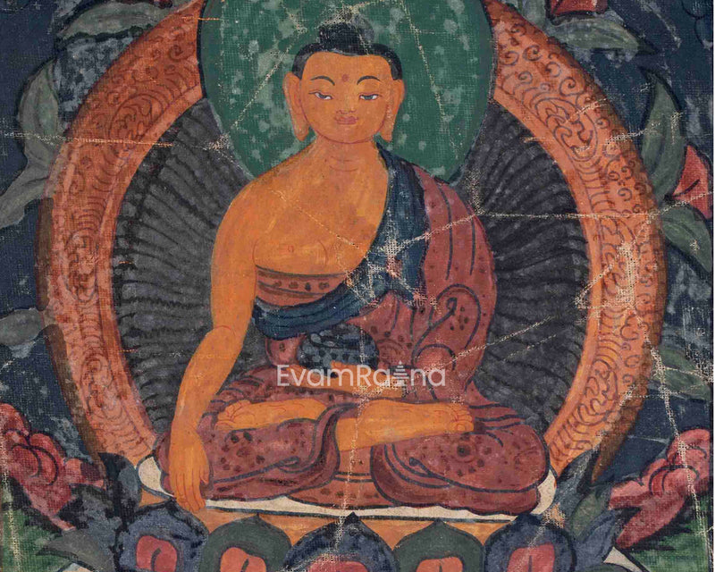 Vintage Shakyamuni Buddha Thangka | Thangka Hand Painted