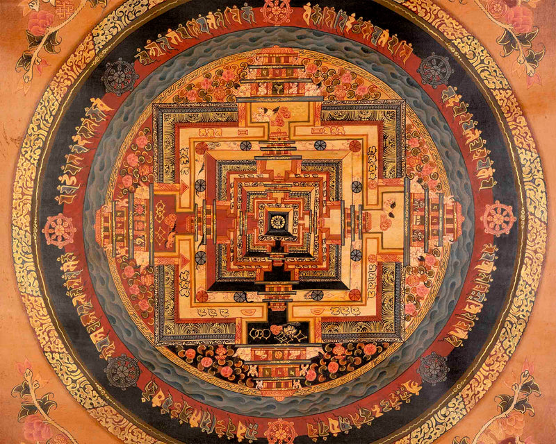 Kalachakra Mandala Tibetan Thangka Painting | Spiritual Home Decoration Art