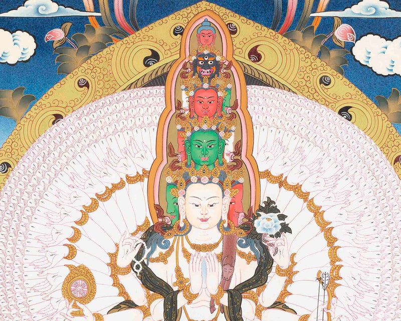 Tibetan 1000 Armed Avalokiteshvara | Thangka Art | Wall Decors