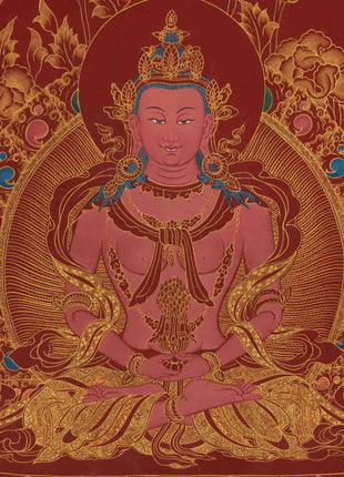 Buddha Amitayus Thangka | 24k Gold High Quality Art | Religious Painting