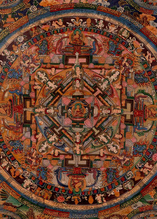 Five Mandalas Thangka | Oil Varnished Artwork | Wall Decors
