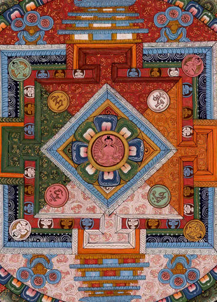Amitayus Buddha Mandala Thangka | Wall Hanging