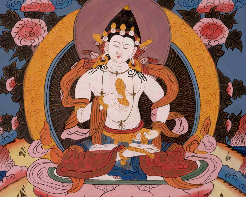 Vintage Vajrasattva Thangka | Religious Buddhist Painting | Wall Decors