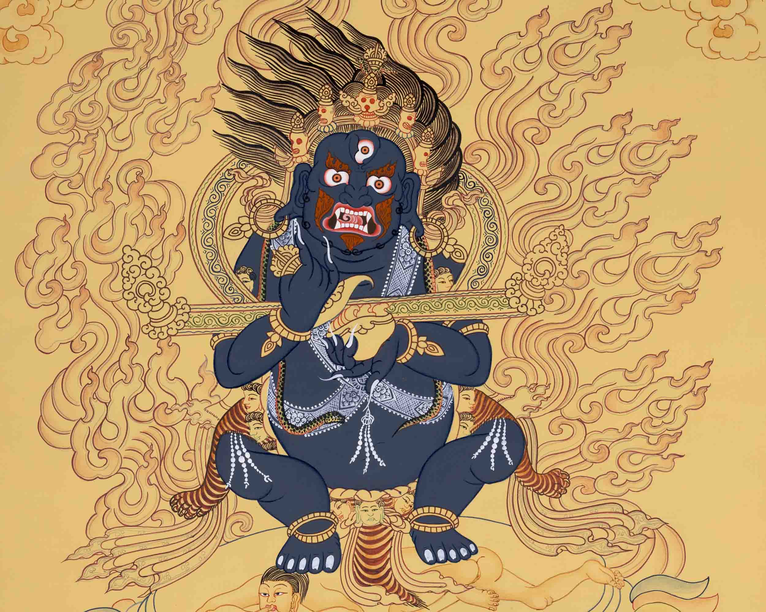 Vajrapanjarnath Thangka | Arya Wrathful Bodhisattva | Buddhist Wall Decors