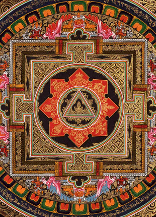 Meditative Mandala Thangka | Traditional Tibetan Art | Wall Decors