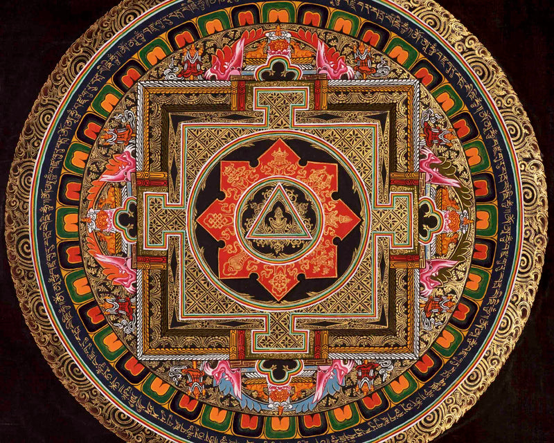 Meditative Mandala Thangka | Traditional Tibetan Art | Wall Decors