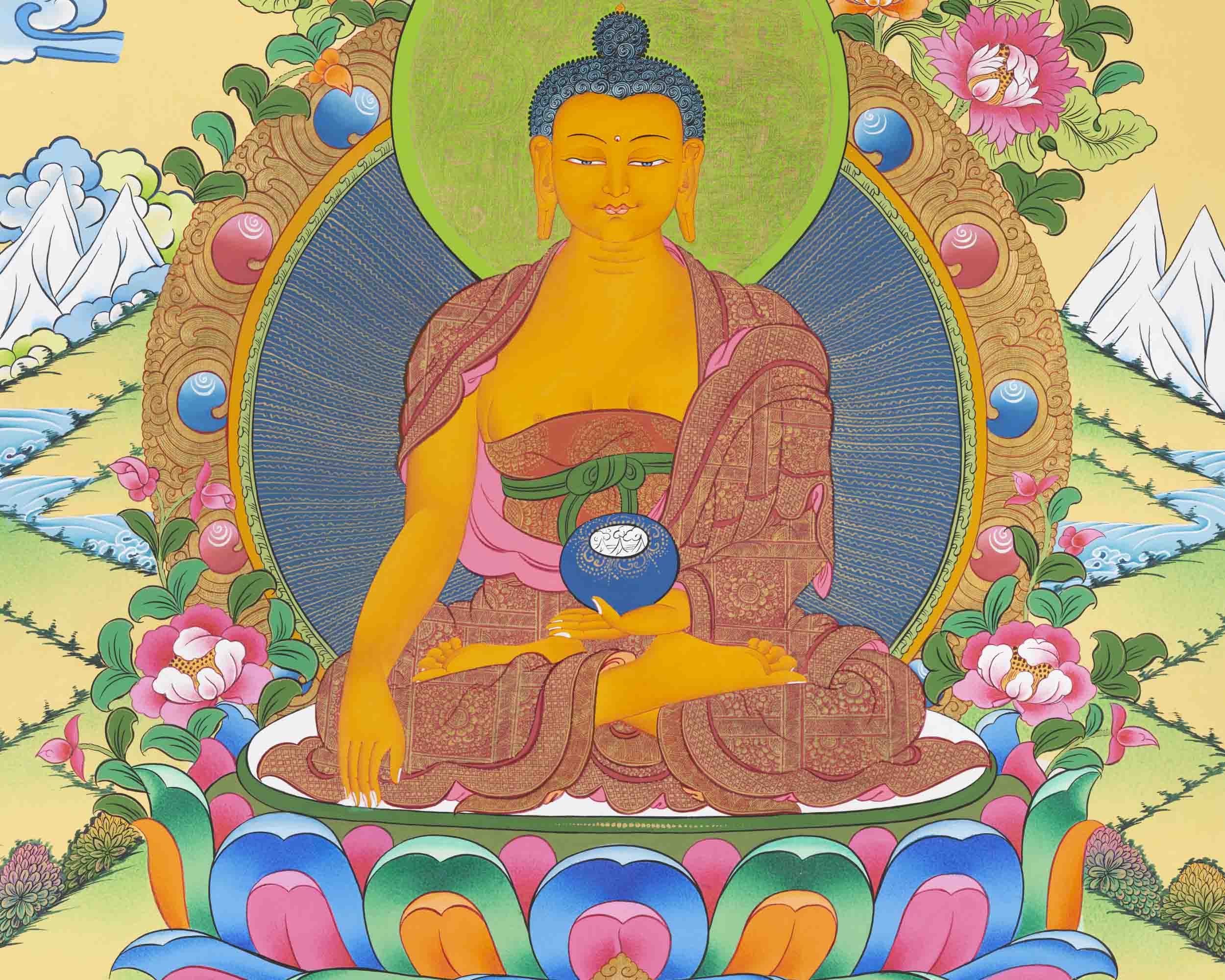 Shakyamuni Buddha Thangka | Traditional Buddhist Art | Wall Decors