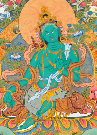 Goddess Green Tara Thangka | Spiritual Wall Art