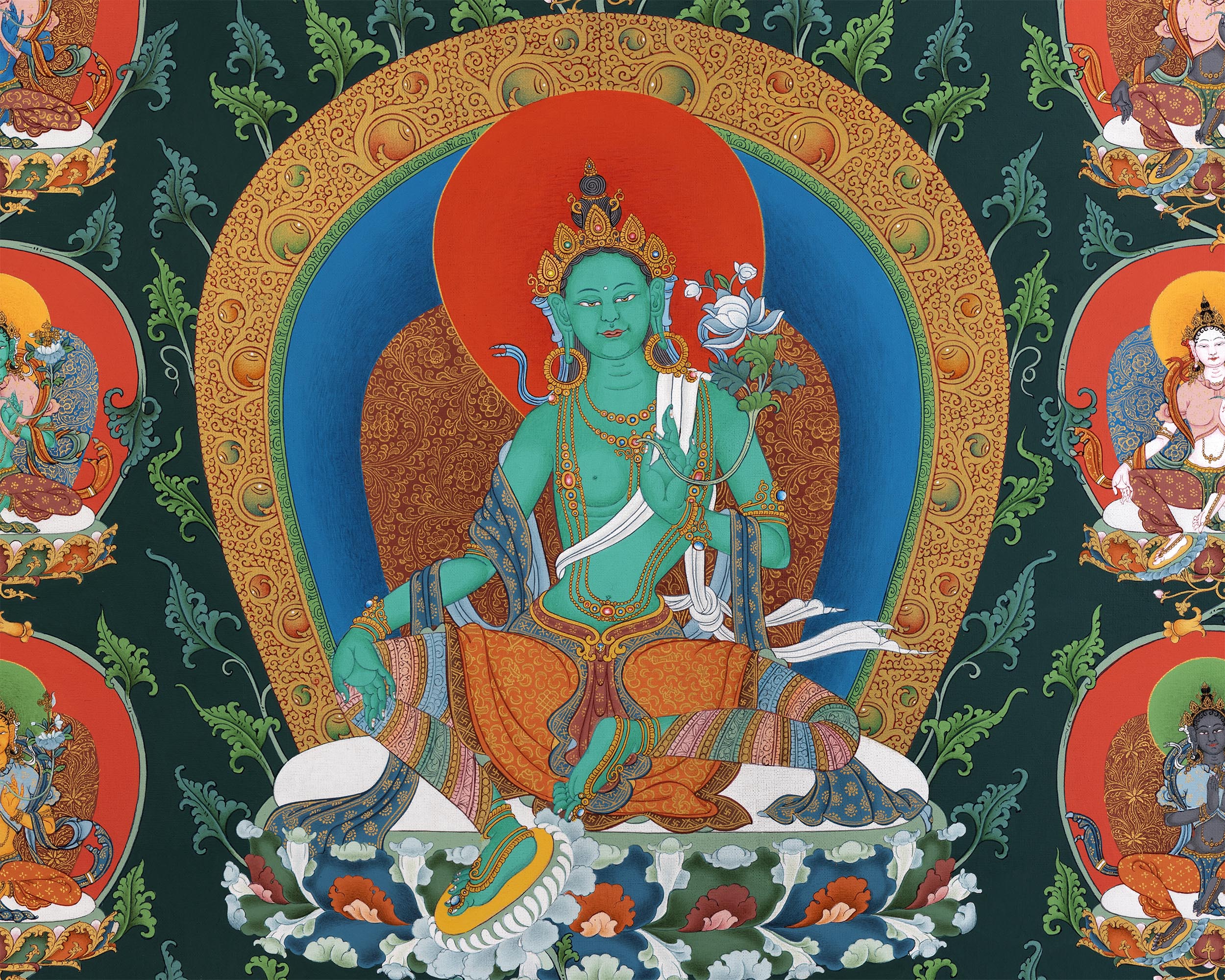 21 Tara Thangka | The Mother Bodhisattva Drolma | High Quality Thangka Print