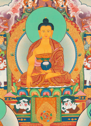 Himalayan Buddha Shakyamuni | Originally Hand-Painted Thangka