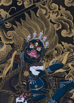 Traditional Art Of Buddhist Dakini Palden Lhamo Empowerment | Tibetan Glorious Goddess Mahakali Thangka