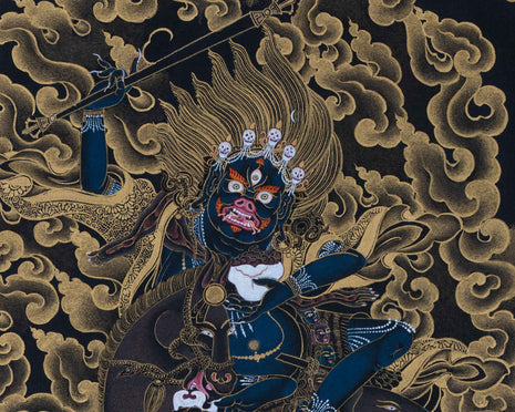 Traditional Art Of Buddhist Dakini Palden Lhamo Empowerment | Tibetan Glorious Goddess Mahakali Thangka
