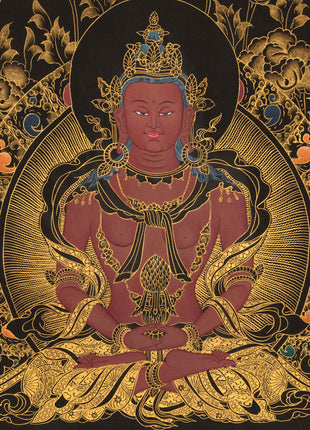 Amitayus Buddha Thangka | Religious Handpainted Art | Gift for Buddhist