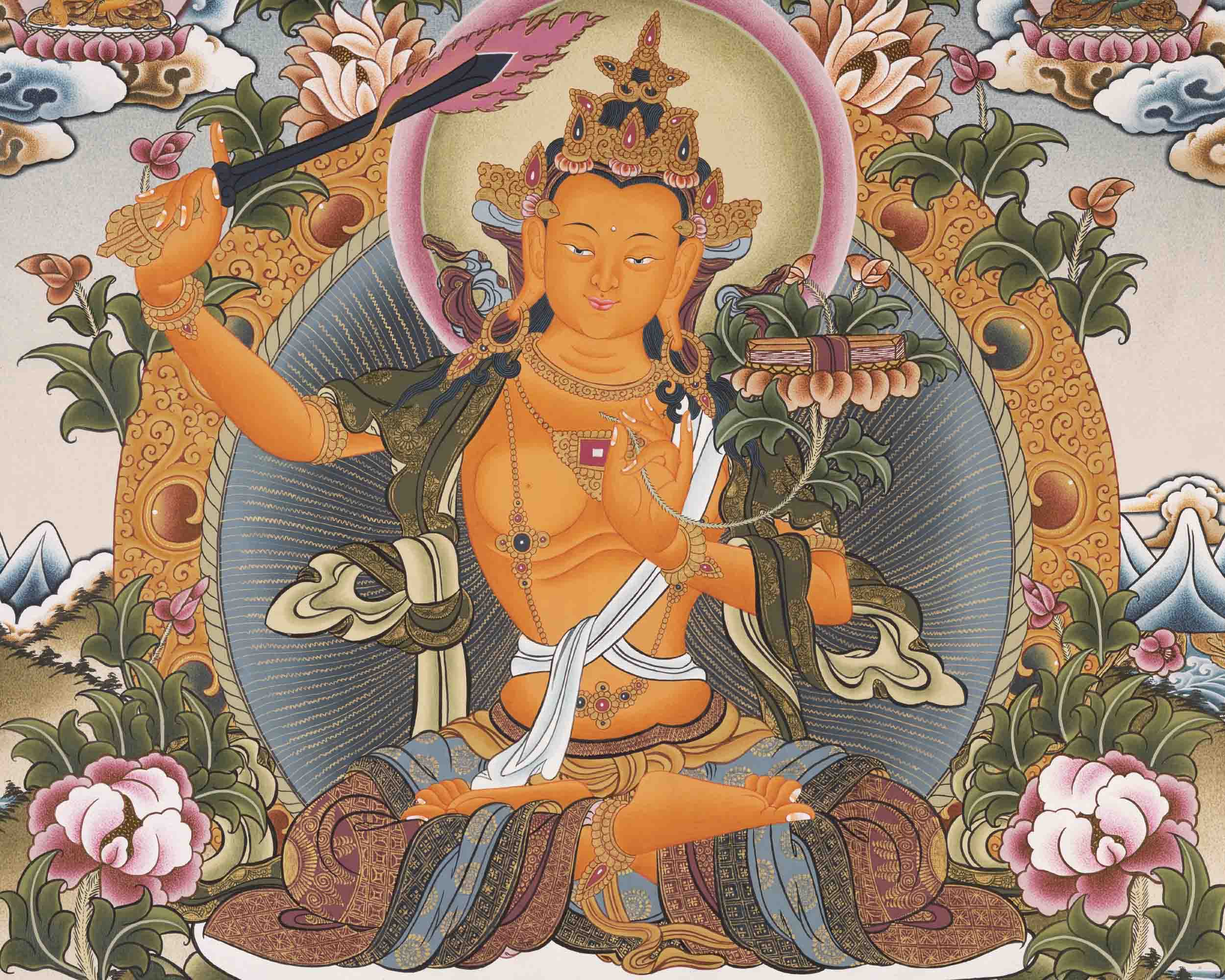 Traditional Manjushri Thangka | Traditional Painting