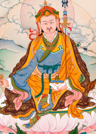 Traditional Karma Gadri Thangka Of Guru Rinpoche | Padmasambhava