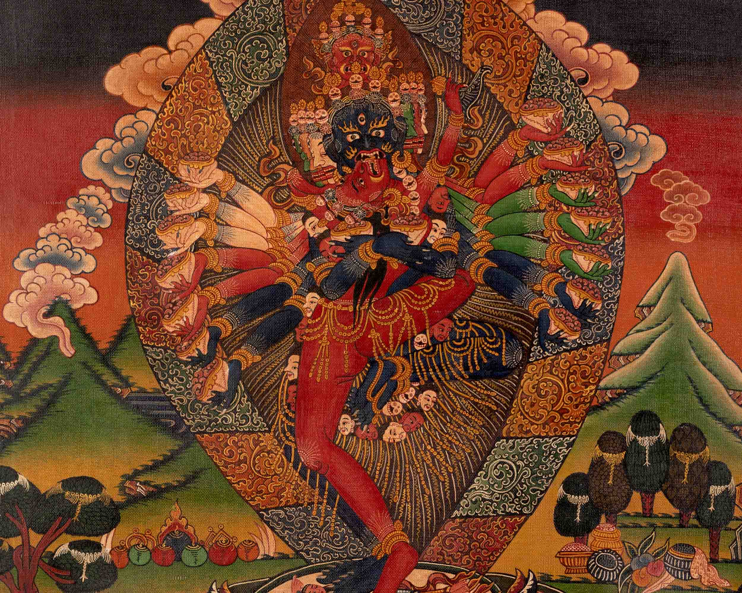 He-Vajra Thangka | Oil Varnished on Stretch Canvas