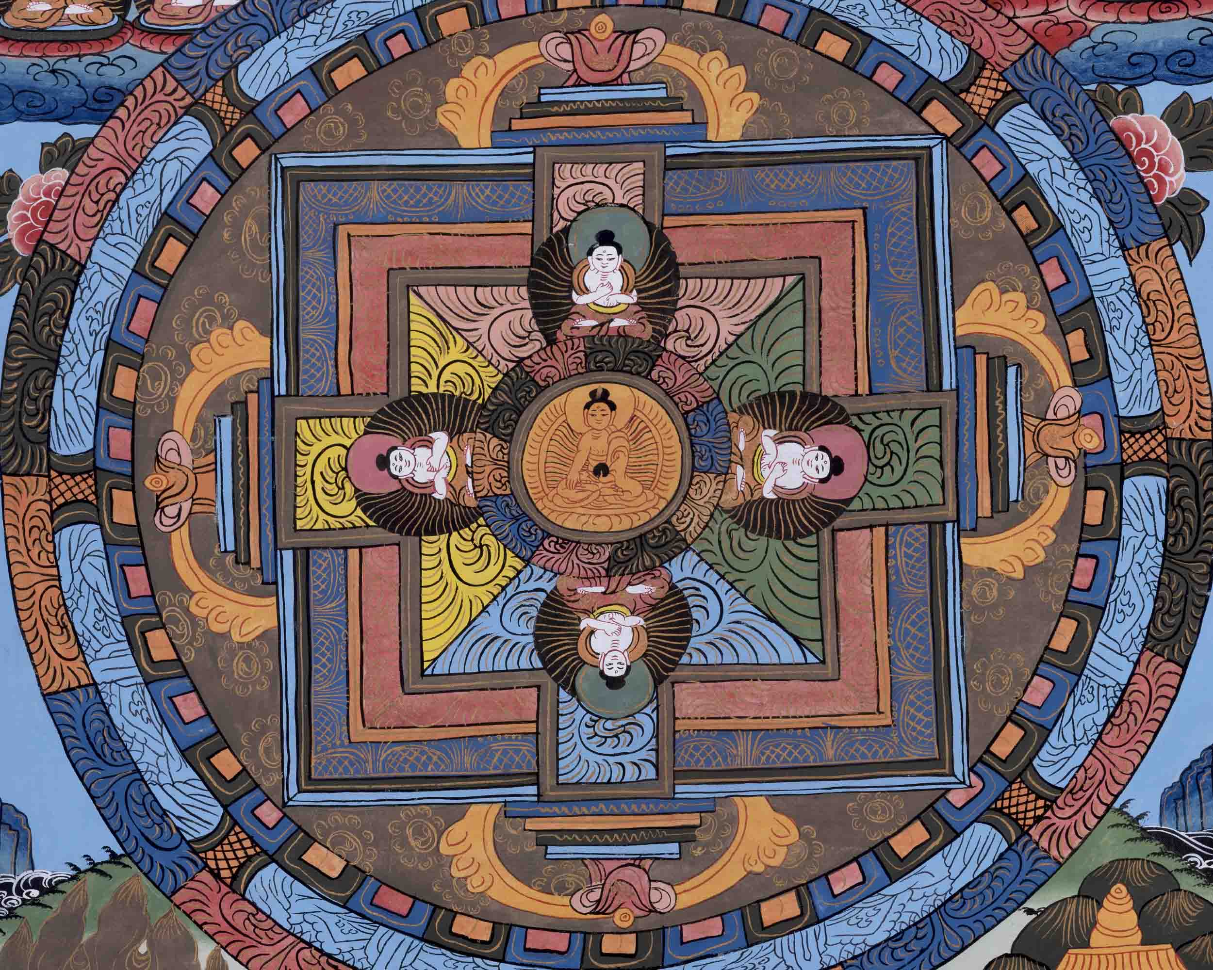 Wall Decors Mandala Thangka | Religious Tibetan Art |