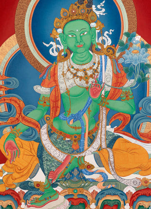 Green Tara Thangka Painting | Enlightened Female Buddha
