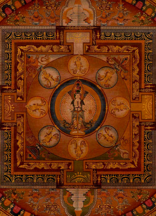 Vinatge Lokeshvara Chenresig Thangka | Traditional Artwork | Wall Decors