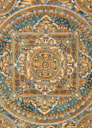 Mandala Buddha Thangka | Vintage Original Hand-Painted Thangka