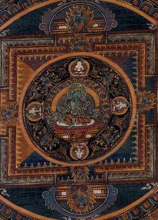 Green Tara Mandala Thangka | Traditional Tibetan Painting | Wall Decors