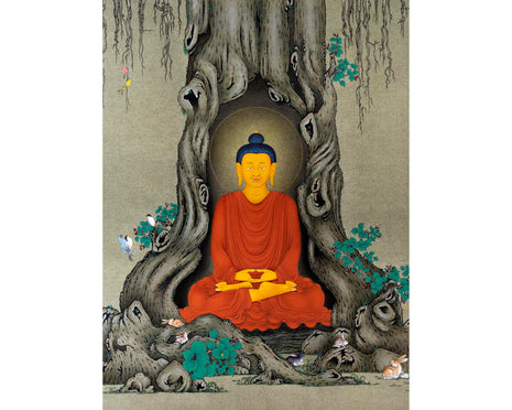 Happy Shakyamuni Buddha Thangka