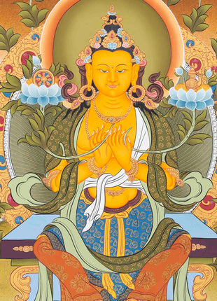Maitreya Buddha Thangka | Religious Buddhist Art | Wall Decors