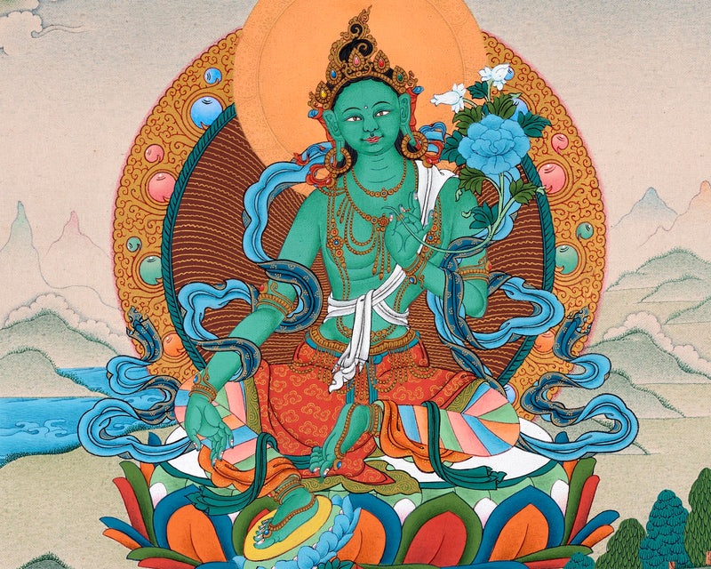 Mother Green Tara Thangka | Tibetan Buddhist Painting