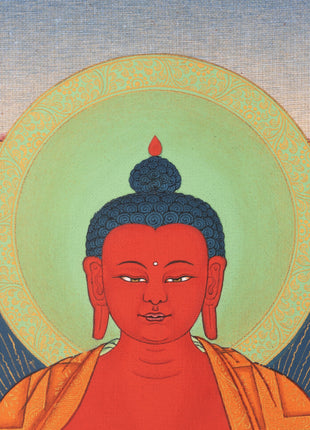 24K Gold Amitabha Thangka with Free Brocade
