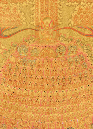 Refugee Tree Thangka | Golden Tsogksing Gelug Thangka