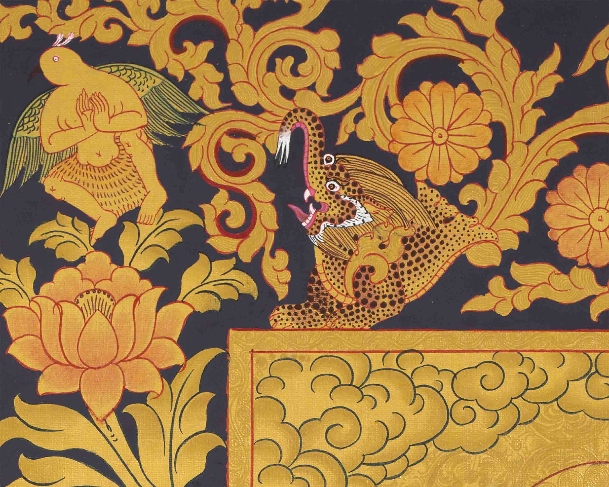 Full 24K Gold Dzambala Thangka | Art Painting