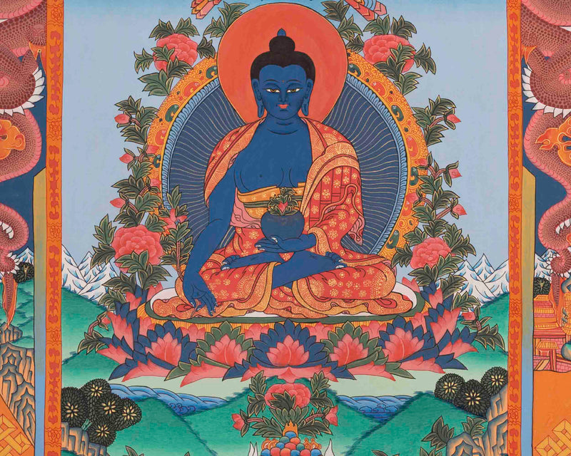 Bhaisajyaguru Thangka | Medicine Buddha | Religious Wall Decors