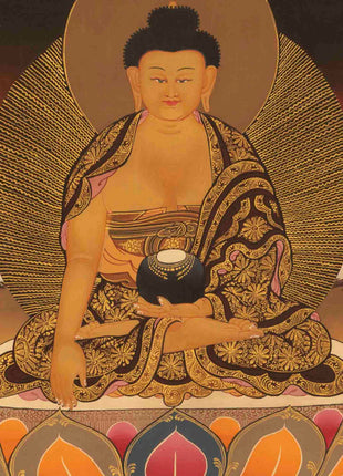 Gautama Buddha Thangka | Traditional Tibetan Painting | Wall Hanging Decors